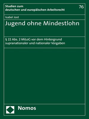cover image of Jugend ohne Mindestlohn
